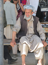 afghan man at afghan bazar in khorog
