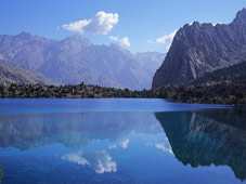 alautding lake in fann mountains in pamirs